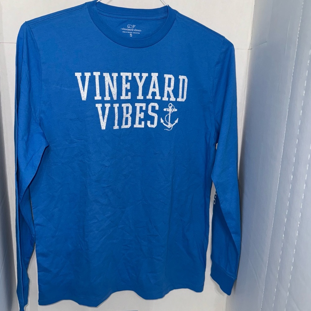 New Vineyard Vines Blue Long Sleeve Tee Casual Comfort